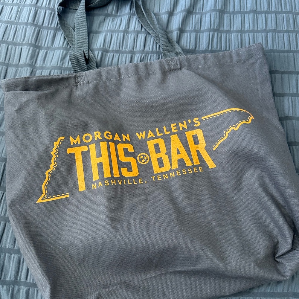 Morgan Wallen Gray and Yellow Tote Bag